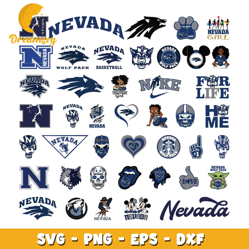 Nevada wolf pack logo ncaa bundle svg, nevada wolf pack football svg