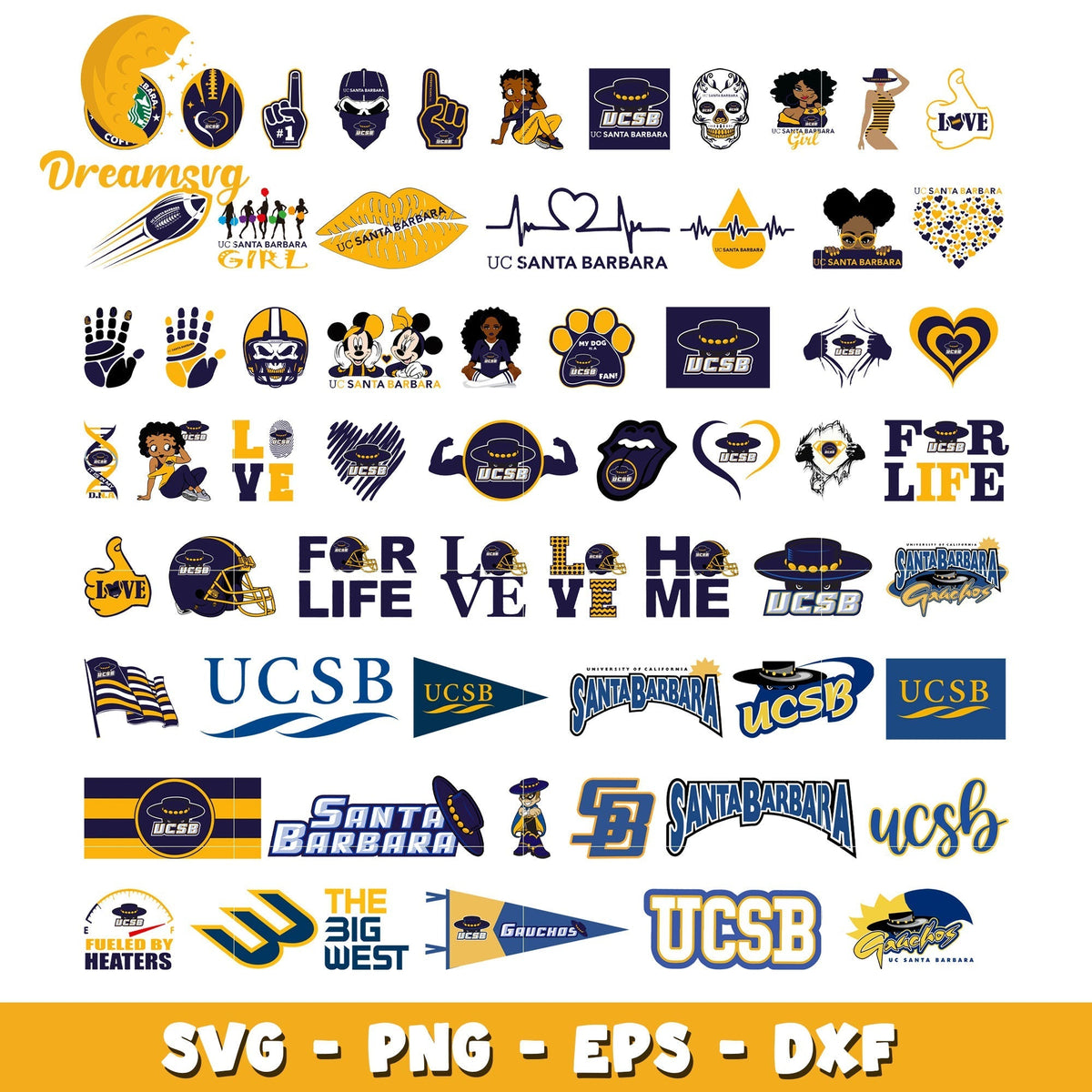 Logo uc santa barbara gauchos bundle svg, santa barbara gauchos svg