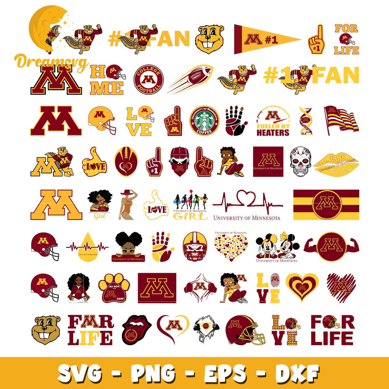 Minnesota golden gophers logo bundle svg, minnesota golden gophers football svg