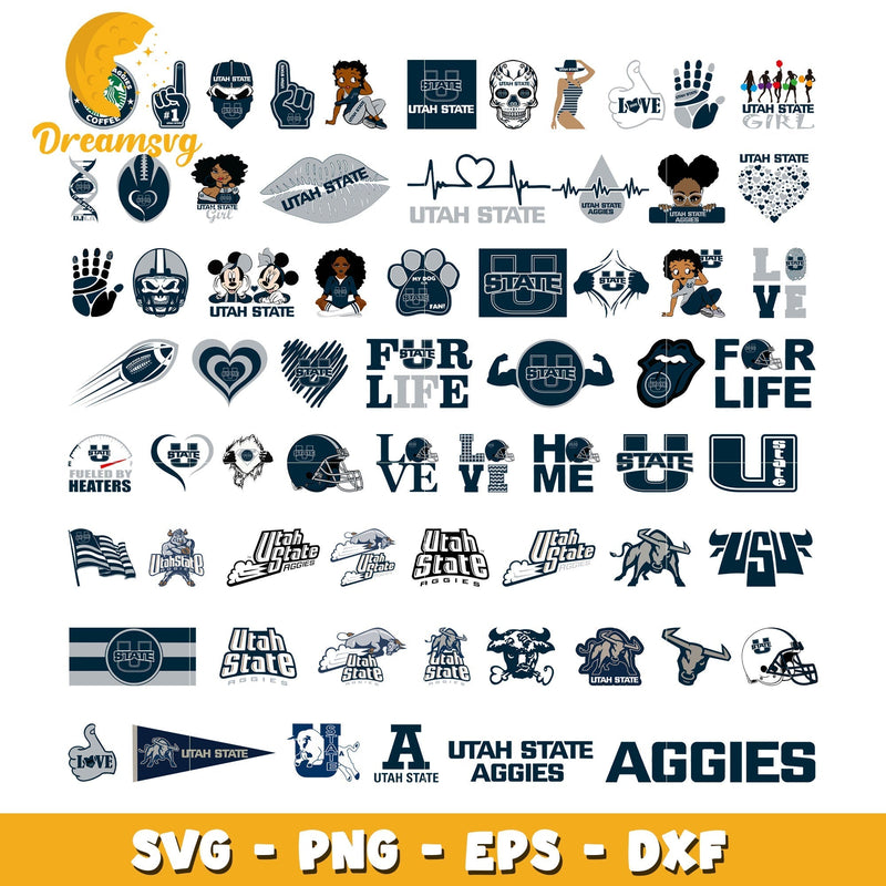 Utah state aggies logo bundle svg, utah state aggies football svg