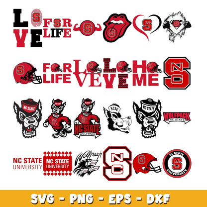 NC State  love Bundle svg, NC State  logo svg, ncaa svg