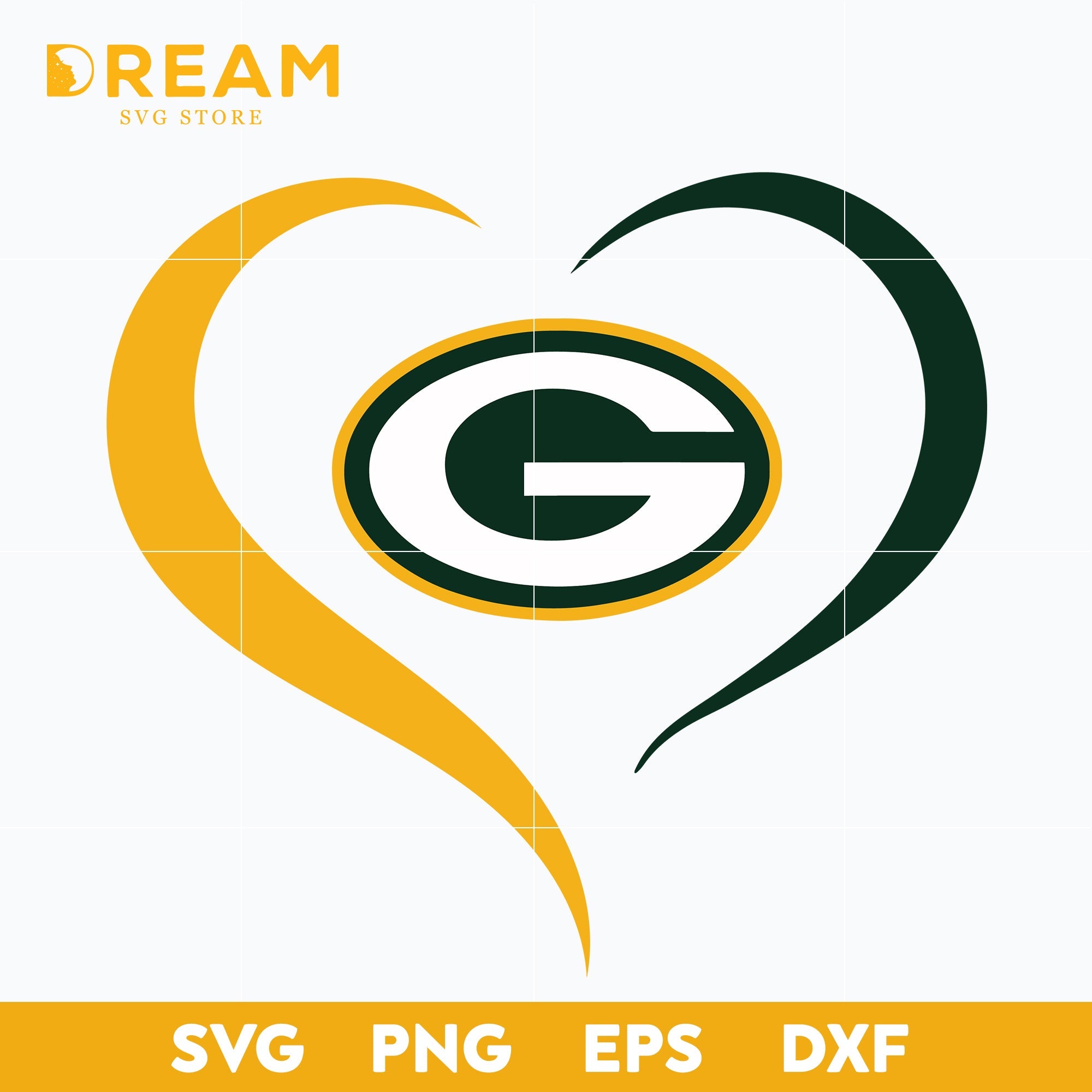 Green Bay Packers heart svg, Packers heart svg, Nfl svg, png, dxf, eps