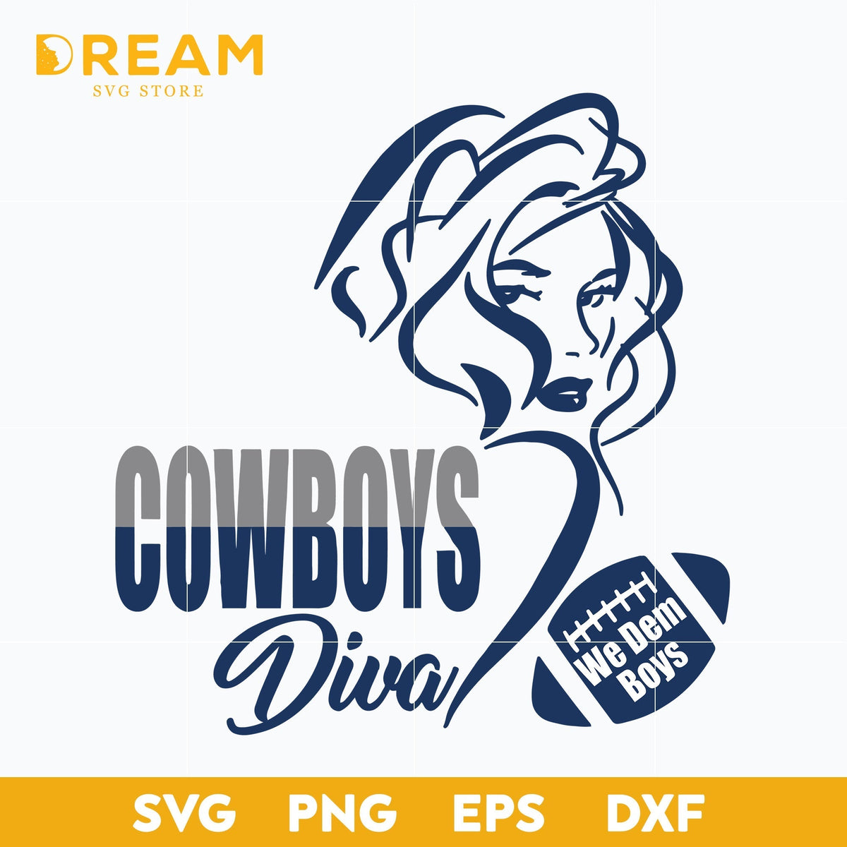 Cowboys diva we dem boys svg, Dallas cowboys svg, Nfl svg, png, dxf, eps digital file NFL05102031L