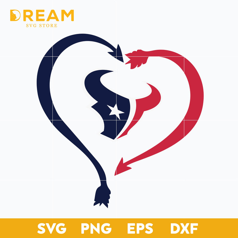 Houston texans heart svg, Texans svg, Nfl svg, png, dxf, eps digital file NFL10102022L