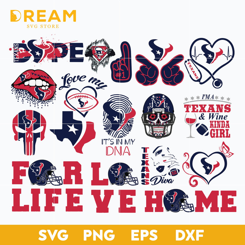 Houston texans bundle svg, Texans bundle svg, Nfl svg, png, dxf, eps digital file NFL10102042L