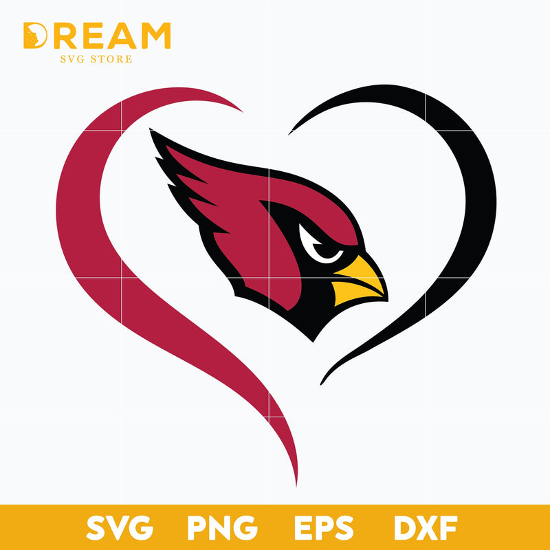 Arizona Cardinals heart svg, Cardinals heart svg, Nfl svg, png, dxf, eps digital file NFL11102019L