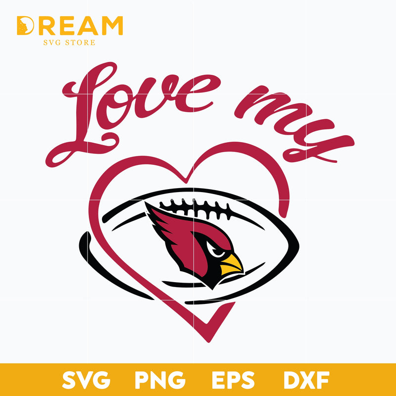 Love my Arizona Cardinals heart svg, Cardinals heart svg, Nfl svg, png, dxf, eps digital file NFL1110204L