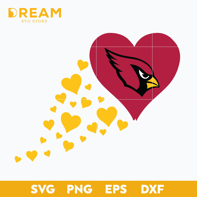 Arizona Cardinals heart svg, Cardinals heart svg, Nfl svg, png, dxf, eps digital file NFL1110206L