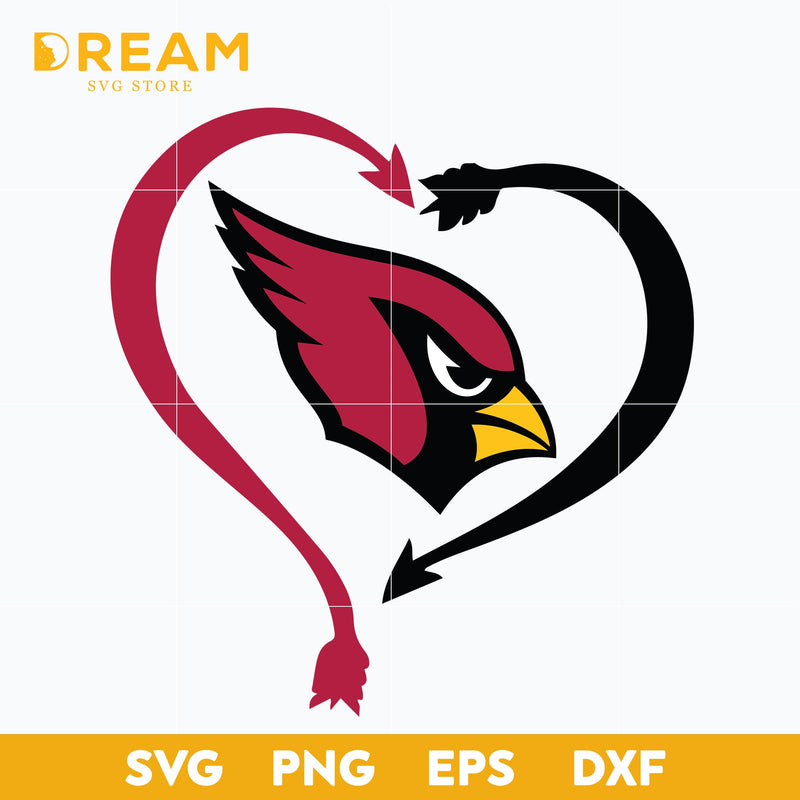 Arizona Cardinals heart svg, Cardinals heart svg, Nfl svg, png, dxf, eps digital file NFL1110207L