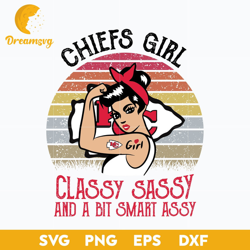 Kansas City Chiefs Girl Classy Sassy And A Bit Smart Assy Nfl Svg, Sport Svg, Nfl Svg, Png, Dxf, Eps Digital File.