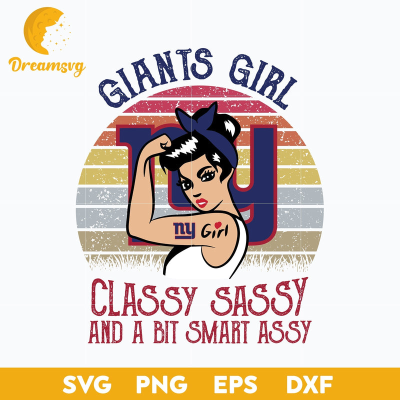 New York Giants Classy Sassy And A Bit Smart Assy Nfl Svg, Sport Svg, Nfl Svg, Png, Dxf, Eps Digital File.