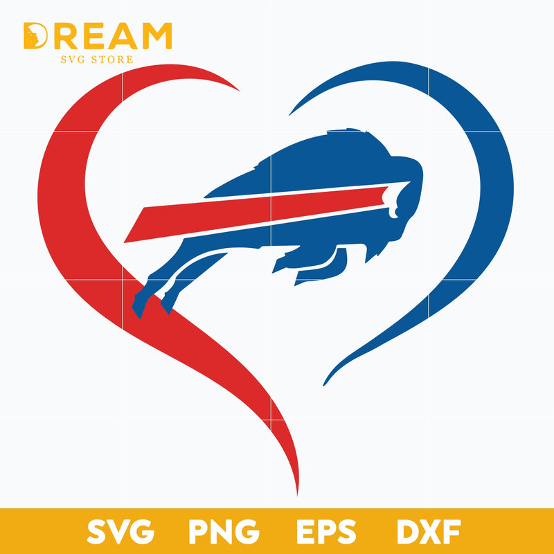 Buffalo Bills heart svg, Bills heart svg, Nfl svg, png, dxf, eps digital file NFL13102016L