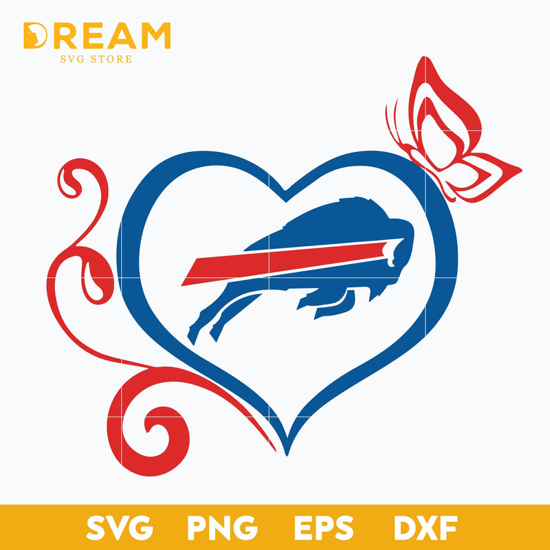 Buffalo Bills heart svg, Bills heart svg, Nfl svg, png, dxf, eps digital file NFL13102017L