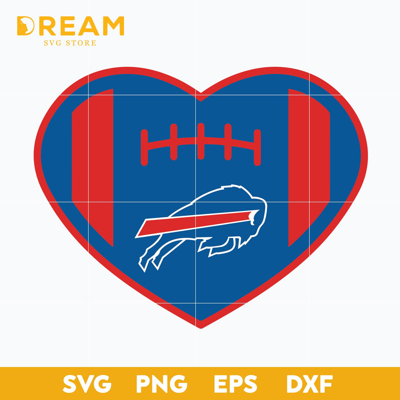 Buffalo Bills heart svg, Bills heart svg, Nfl svg, png, dxf, eps digital file NFL13102023L