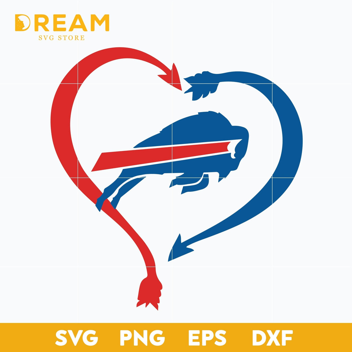 Buffalo Bills heart svg, Bills heart svg, Nfl svg, png, dxf, eps digital file NFL13102033L