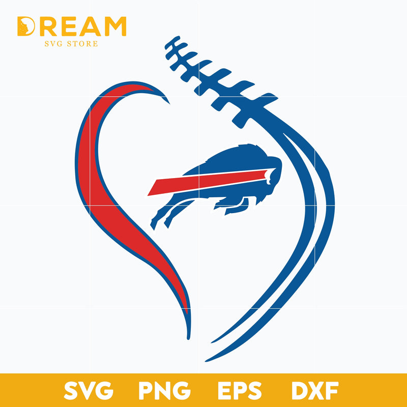 Buffalo Bills heart svg, Bills heart svg, Nfl svg, png, dxf, eps digital file NFL1310204L