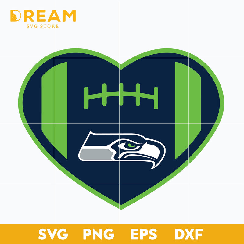 Seattle Seahawks heart svg, seahawks heart svg, Nfl svg, png, dxf, eps digital file NFL16102025L