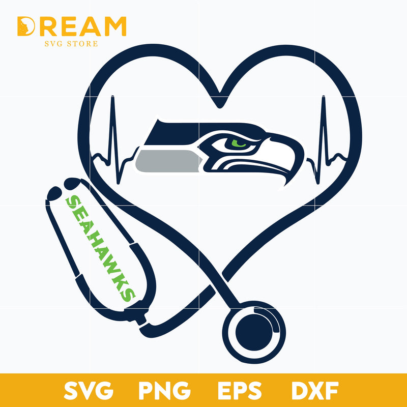 Seattle Seahawks heart svg, seahawks heart svg, Nfl svg, png, dxf, eps digital file NFL16102027L