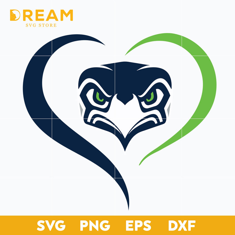 Seattle Seahawks heart svg, seahawks heart svg, Nfl svg, png, dxf, eps digital file NFL16102042L