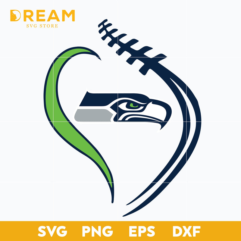 Seattle Seahawks heart svg, seahawks heart svg, Nfl svg, png, dxf, eps digital file NFL1610204L