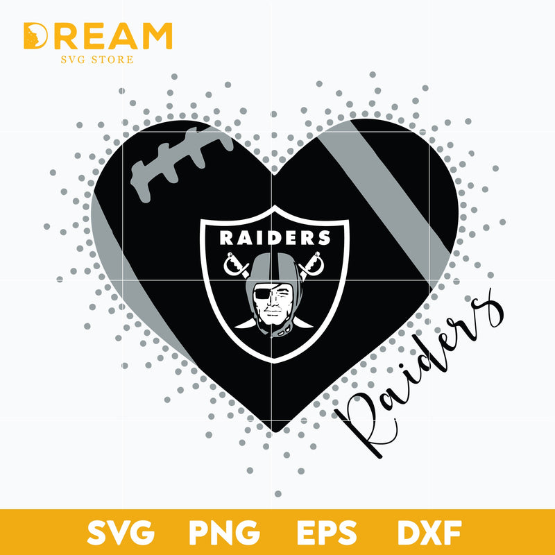 Las Vegas Raiders heart svg, Raiders heart svg, Nfl svg, png, dxf, eps digital file NFL1810202L