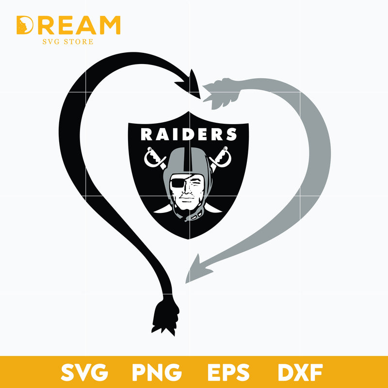 Las Vegas Raiders heart svg, Raiders heart svg, Nfl svg, png, dxf, eps digital file NFL1810208L