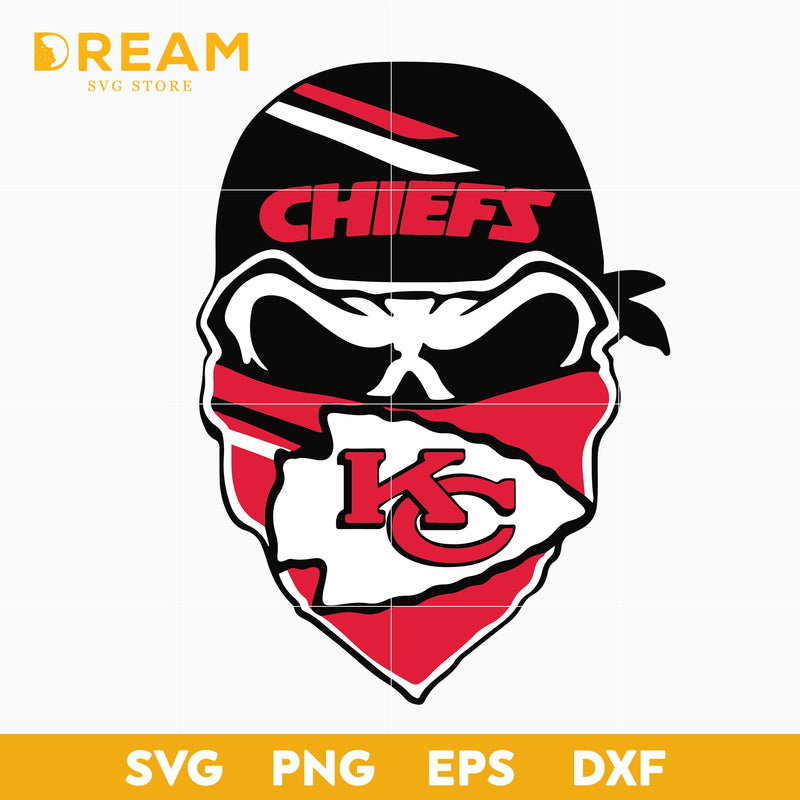 Kansas City Chiefs skull svg, Chiefs skull svg, Nfl svg, png, dxf, eps digital file NFL21102015L