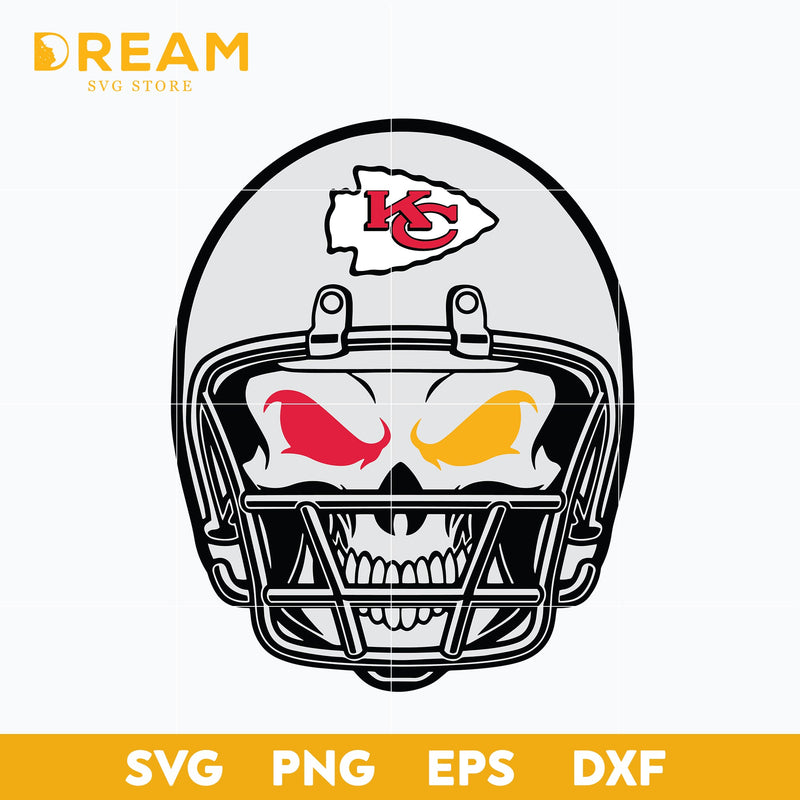 Kansas City Chiefs skull svg, Chiefs skull svg, Nfl svg, png, dxf, eps digital file NFL21102018L