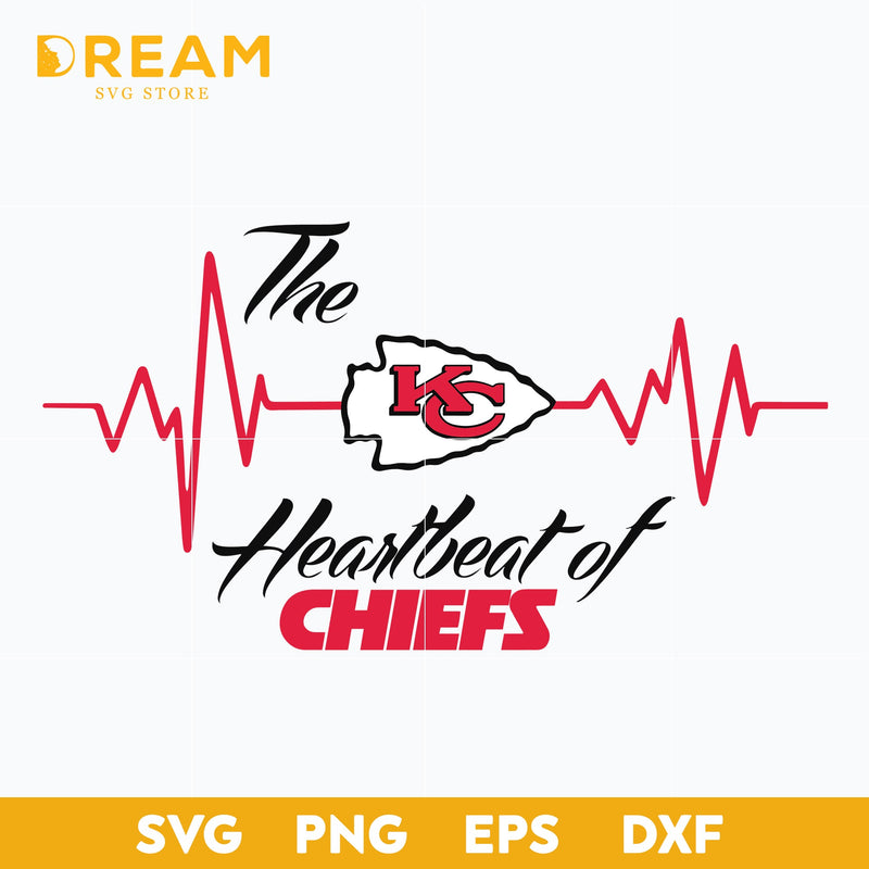 The heartbeat of chiefs svg, Kansas City Chiefs svg, Chiefs svg, Nfl svg, png, dxf, eps digital file NFL2110201L