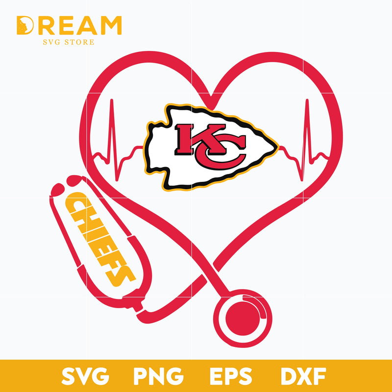 Kansas City Chiefs heart svg, Chiefs heart svg, Nfl svg, png, dxf, eps digital file NFL21102042L