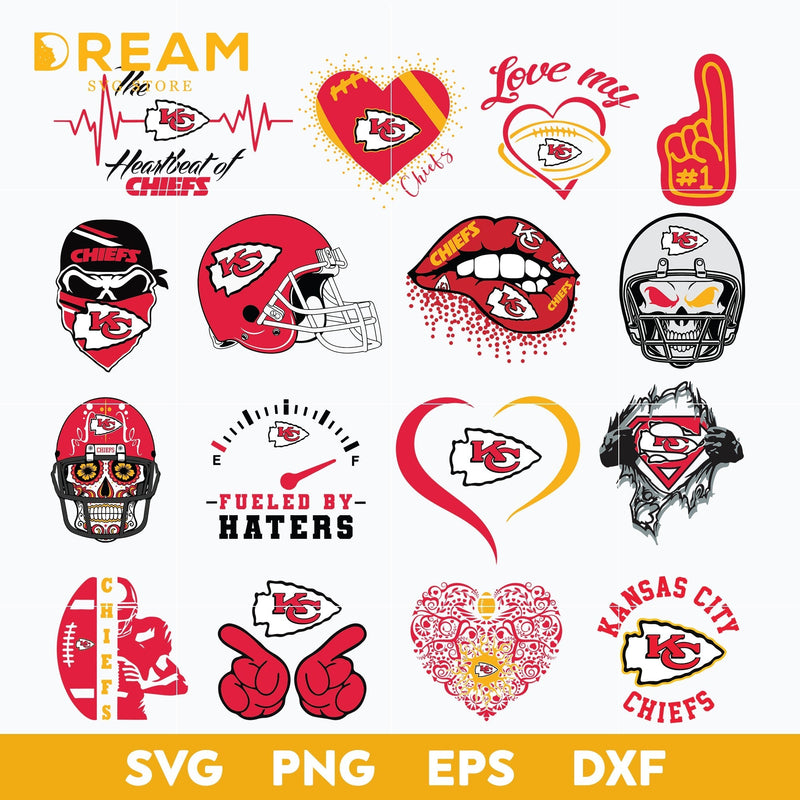 Kansas City Chiefs bundle svg, Chiefs bundle svg, Nfl svg, png, dxf, eps digital file NFL21102045L