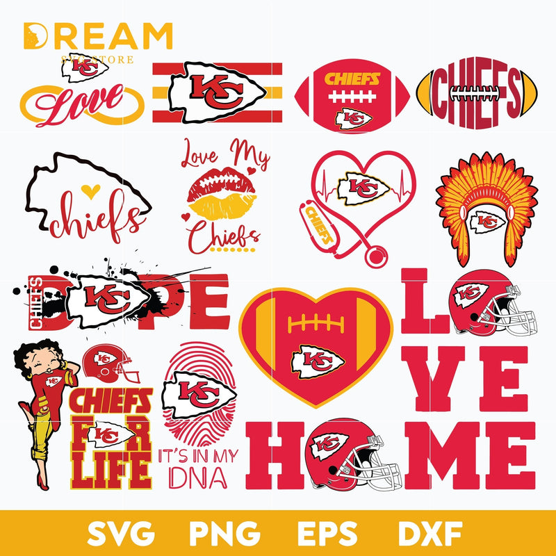 Kansas City Chiefs bundle svg, Chiefs bundle svg, Nfl svg, png, dxf, eps digital file NFL21102047L