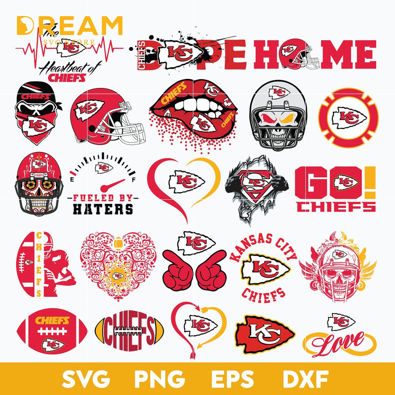 Kansas City Chiefs bundle svg, Chiefs bundle svg, Nfl svg, png, dxf, eps digital file NFL21102048L