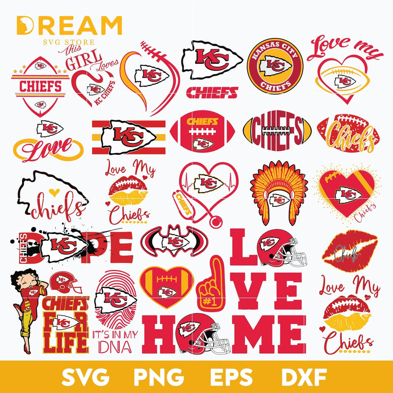 Kansas City Chiefs bundle svg, Chiefs bundle svg, Nfl svg, png, dxf, eps digital file NFL21102049L