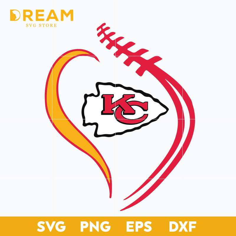 Kansas City Chiefs heart svg, Chiefs heart svg, Nfl svg, png, dxf, eps digital file NFL2110204L