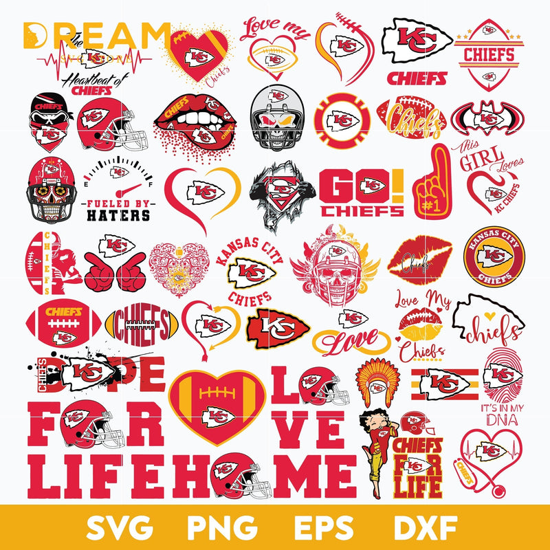 Kansas City Chiefs bundle svg, Chiefs bundle svg, Nfl svg, png, dxf, eps digital file NFL21102050L