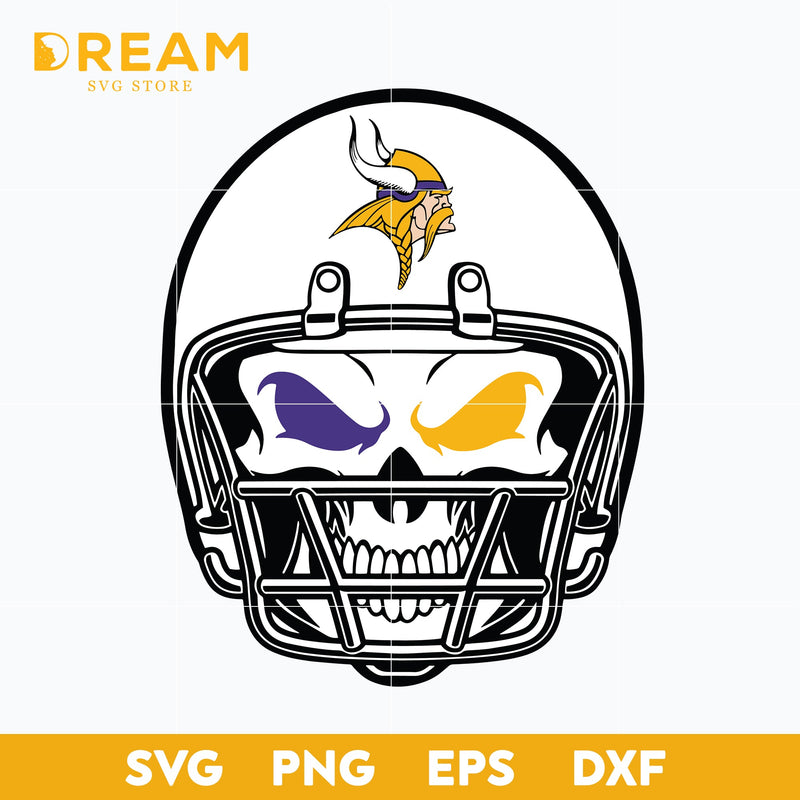 Minnesota Vikings skull svg, Vikings skull svg, Nfl svg, png, dxf, eps digital file NFL23102010L