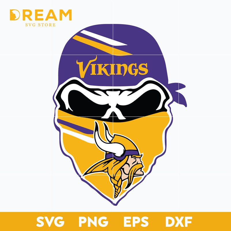 Minnesota Vikings skull svg, Vikings skull svg, Nfl svg, png, dxf, eps digital file NFL23102013L