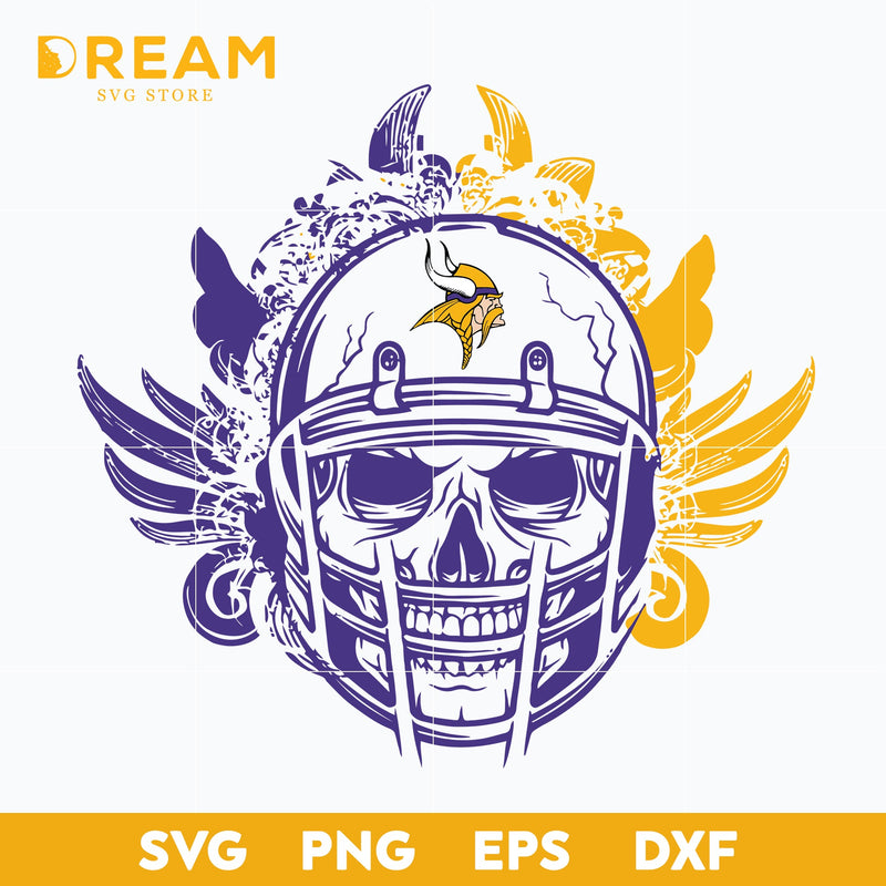 Minnesota Vikings skull svg, Vikings skull svg, Nfl svg, png, dxf, eps digital file NFL23102023L