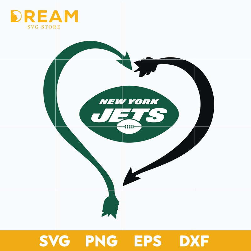 New York Jets heart svg, Jets heart svg, Nfl svg, png, dxf, eps digital file NFL2410207L