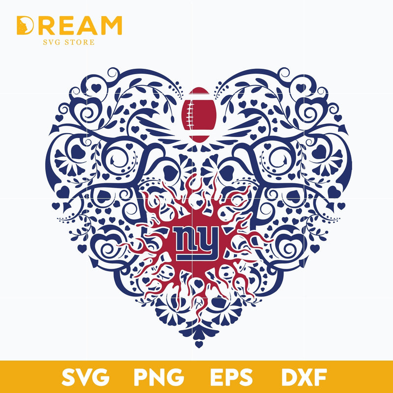 New York Giants heart svg, Giants heart svg, Nfl svg, png, dxf, eps digital file NFL25102010L