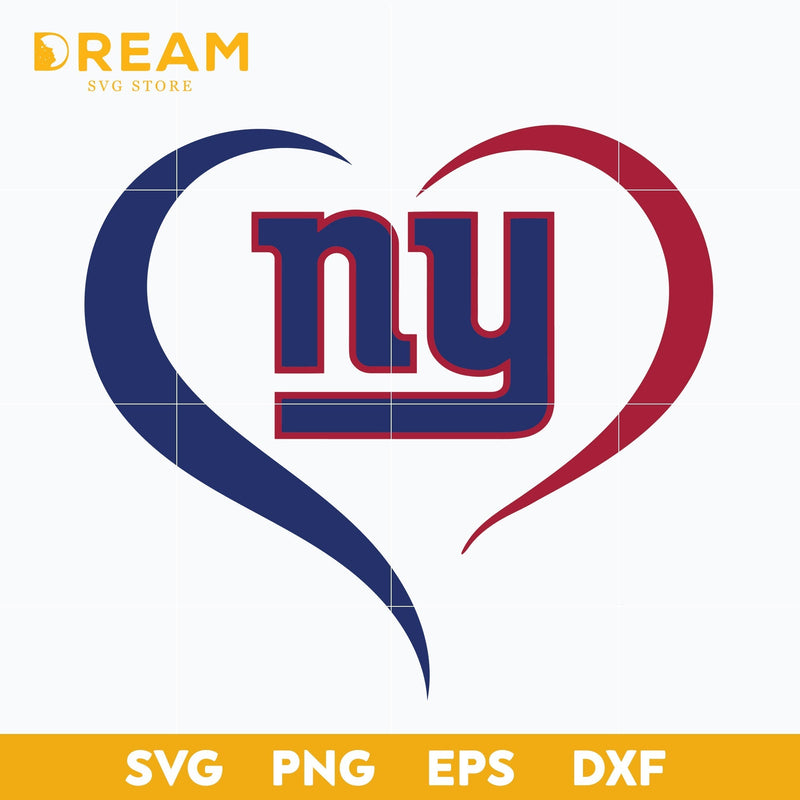 New York Giants heart svg, Giants heart svg, Nfl svg, png, dxf, eps digital file NFL25102013L