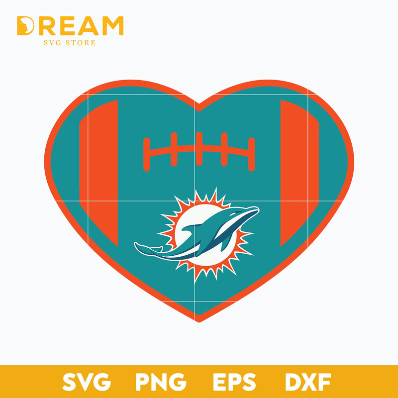 Miami Dolphins heart svg, Dolphins heart svg, Nfl svg, png, dxf, eps digital file NFL27102026L