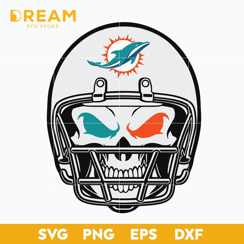 Miami Dolphins skull svg, Dolphins skull svg, Nfl svg, png, dxf, eps digital file NFL27102027L