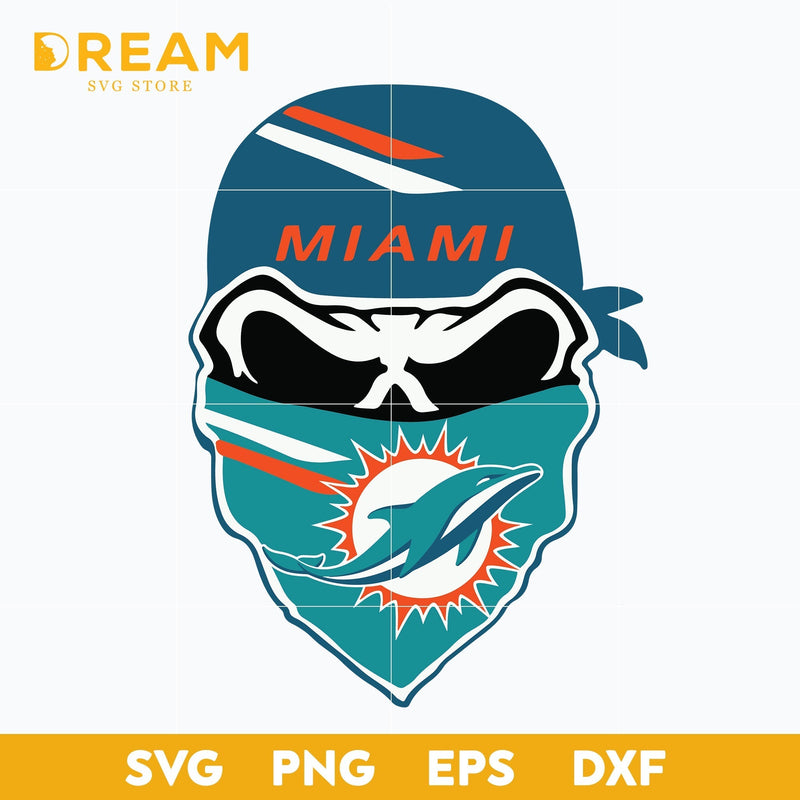 Miami Dolphins skull svg, Dolphins skull svg, Nfl svg, png, dxf, eps digital file NFL27102028L