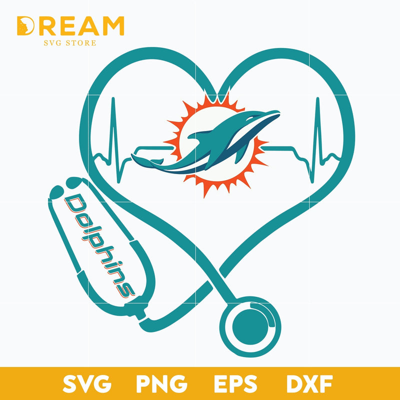 Miami Dolphins heart svg, Dolphins heart svg, Nfl svg, png, dxf, eps digital file NFL27102029L