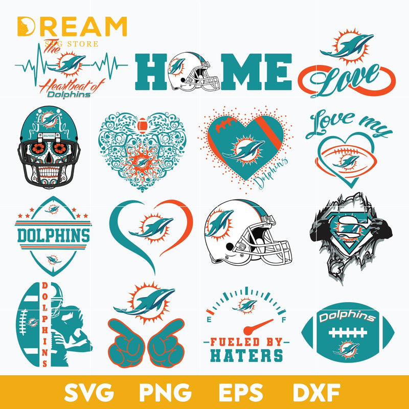 Miami Dolphins bundle svg, Dolphins bundle svg, Nfl svg, png, dxf, eps digital file NFL27102038L