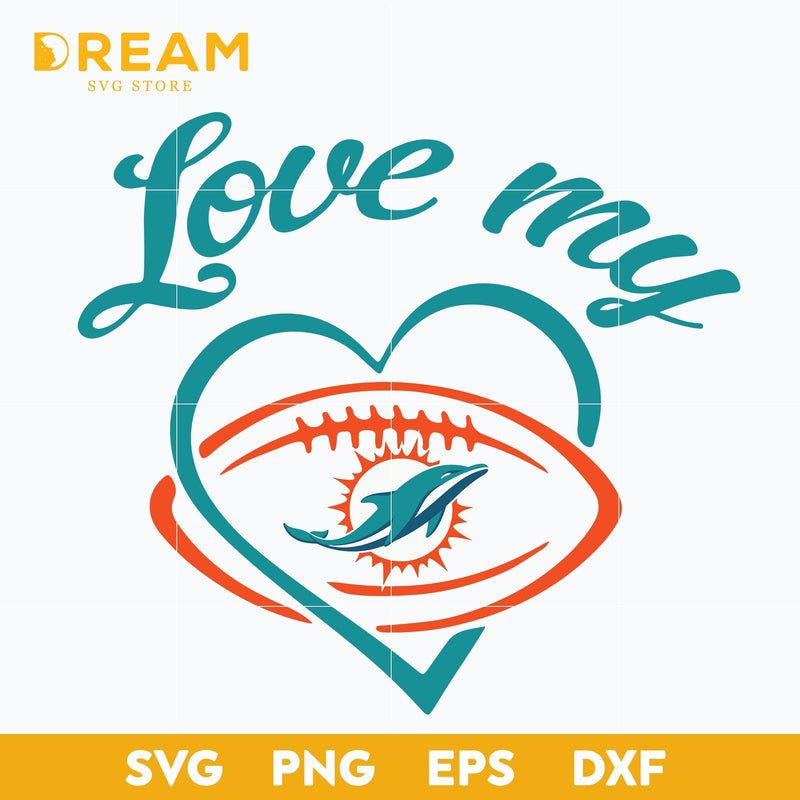 Miami Dolphins heart svg, Dolphins heart svg, Nfl svg, png, dxf, eps digital file NFL2710208L