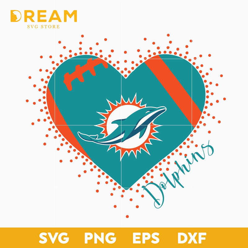 Miami Dolphins heart svg, Dolphins heart svg, Nfl svg, png, dxf, eps digital file NFL2710209L