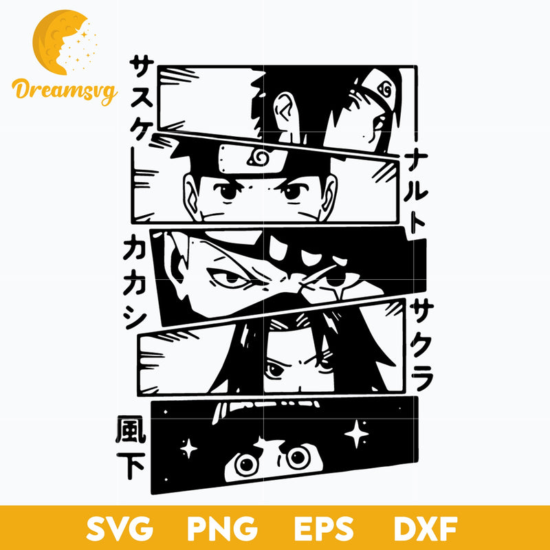 Naruto Characters Eyes Svg, Naruto Svg, Sasuke Svg, Kakashi Svg, Rock Lee Svg, Anime Svg, png, eps, dxf digital download.